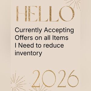 Inventory reduction 

 Gold Glitter Hello 2026 Sign